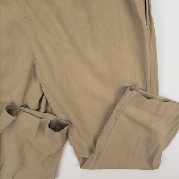 Banana Republic Pleated Silk Blend Pants Men’s 34 Tan Relaxed Fit Straight Leg - Picture 12 of 13